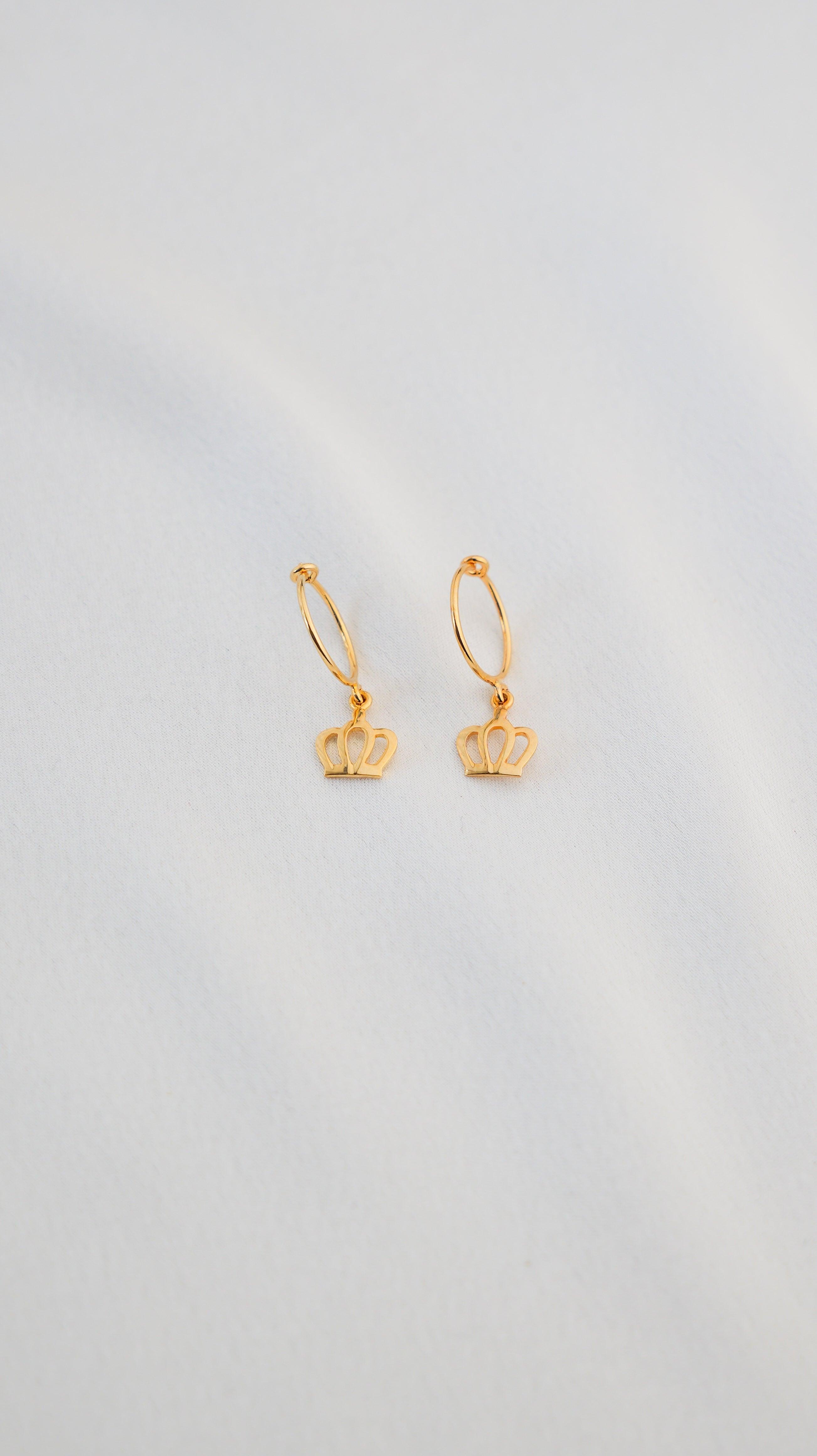 Crown Bali Earrings for babies and kids — BIS Hallmarked, by Rajasi Jindal