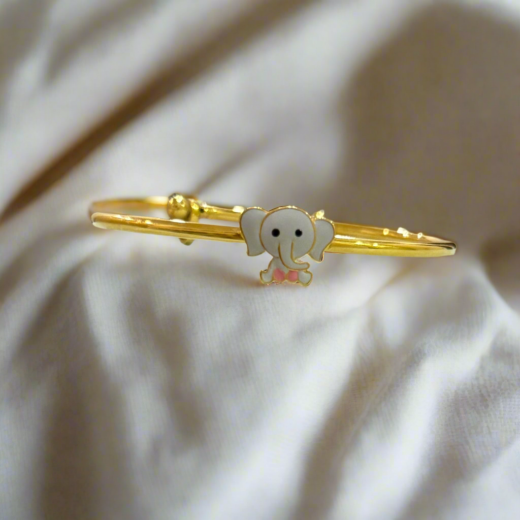 Elephant silver Adjustable Bangle