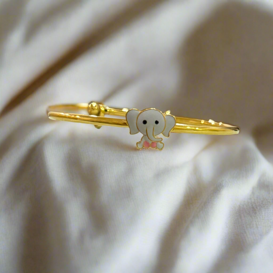 Elephant silver Adjustable Bangle