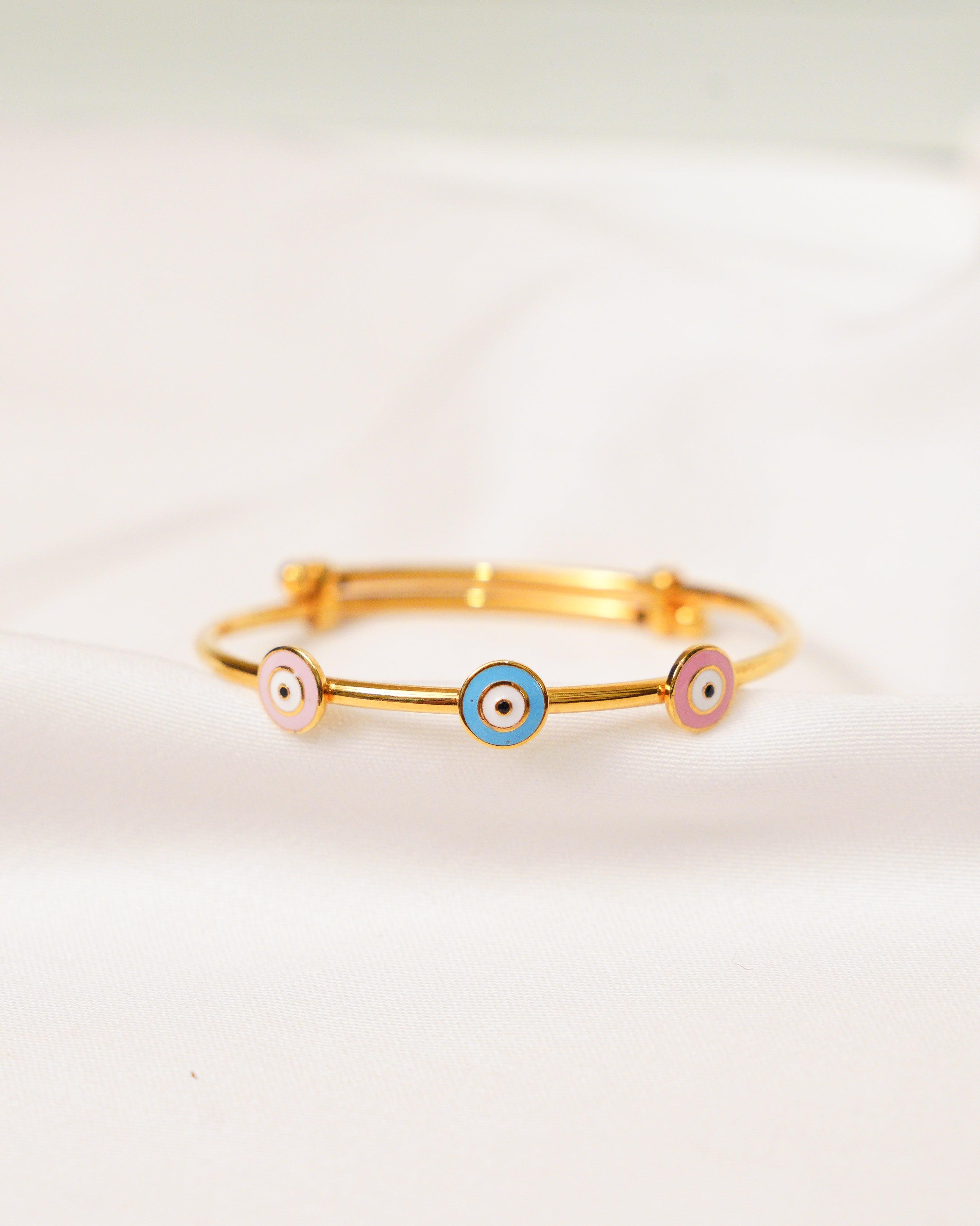 Evil Eye Silver Adjustable Bangle