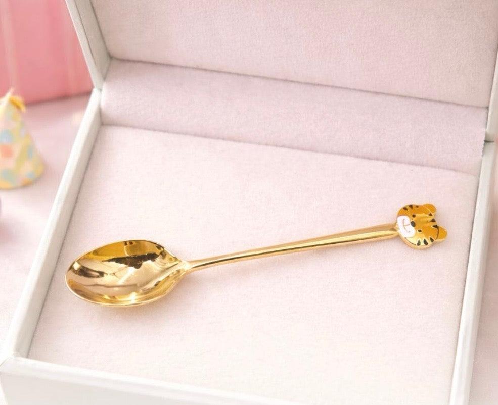 Cub Spoon in 14k Hallmarked Gold — gold baby gift, by Rajasi Jindal