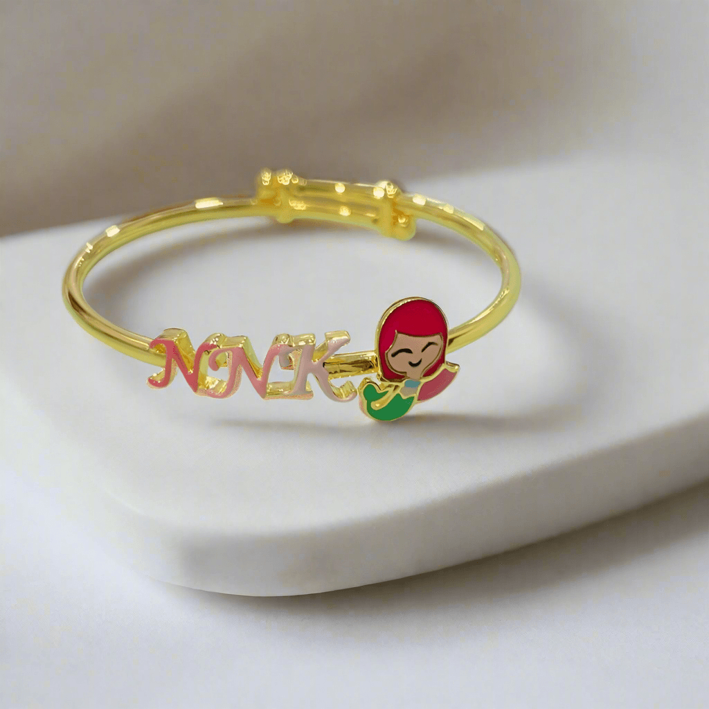 Name Mermaid Adjustable Bangle for babies and kids — BIS Hallmarked, by Rajasi Jindal
