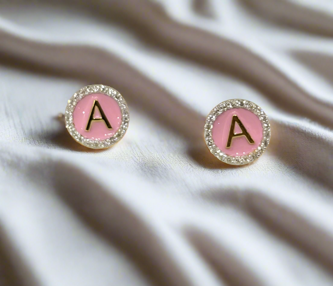 Initial Diamond Earrings