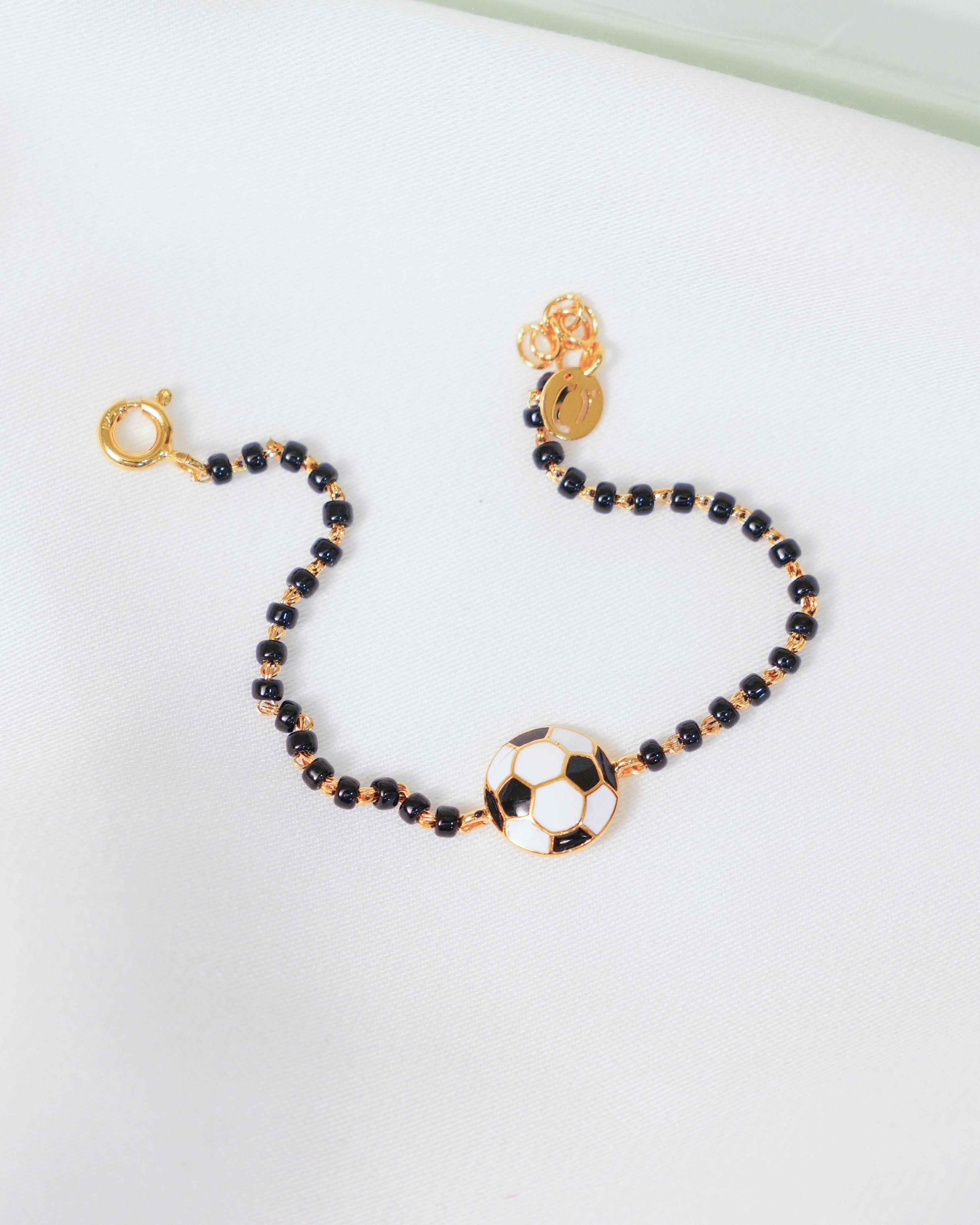 Football Gold Nazariya for babies — BIS Hallmarked gold evil eye, by Rajasi Jindal
