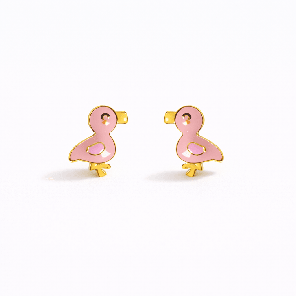 Flamingo Earrings for babies and kids — BIS Hallmarked, by Rajasi Jindal