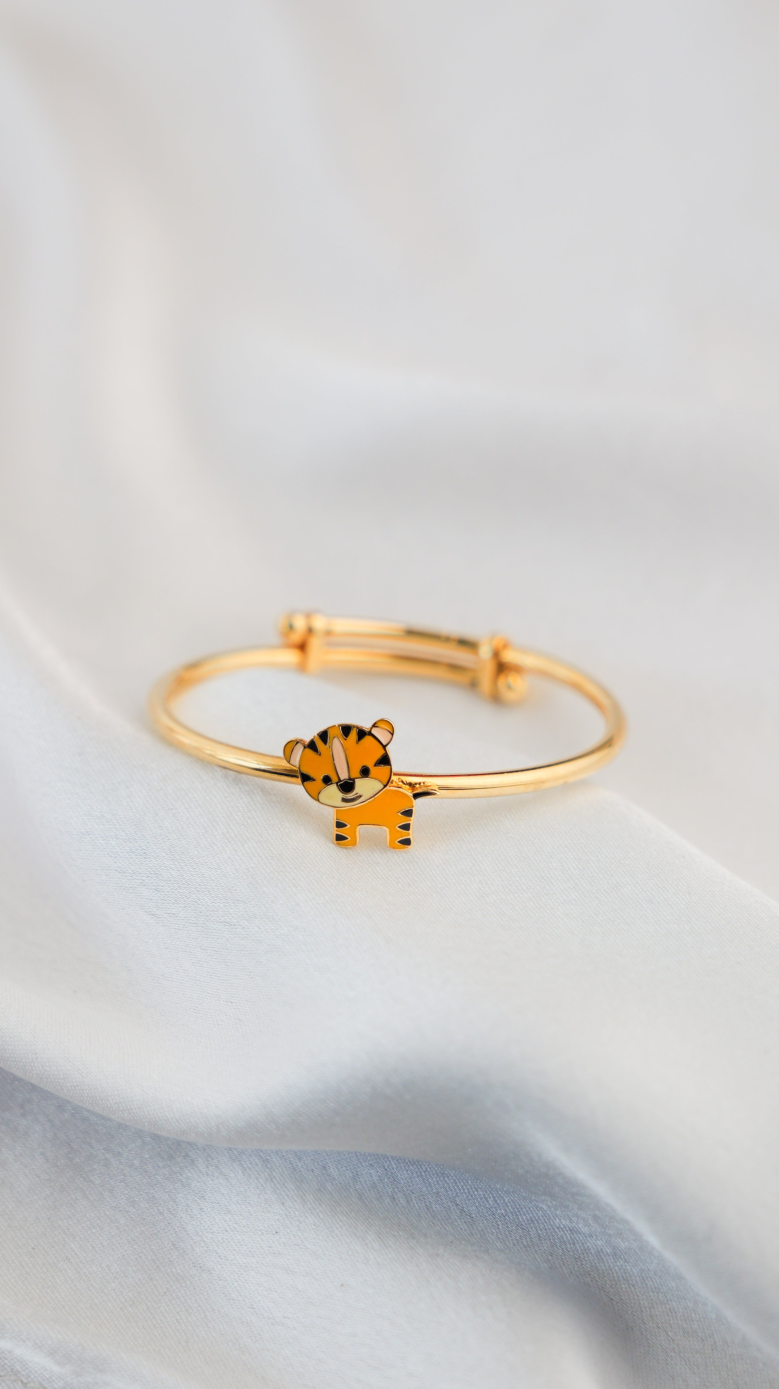 Tiger Silver Adjustable Bangle for babies and kids — BIS Hallmarked 925 silver, by Rajasi Jindal