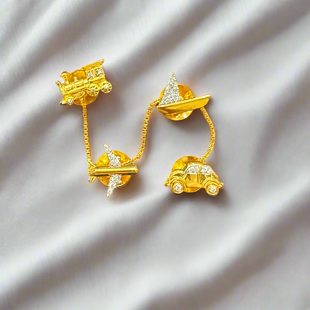 Studded Travel Collection Cufflinks / Kurta Buttons