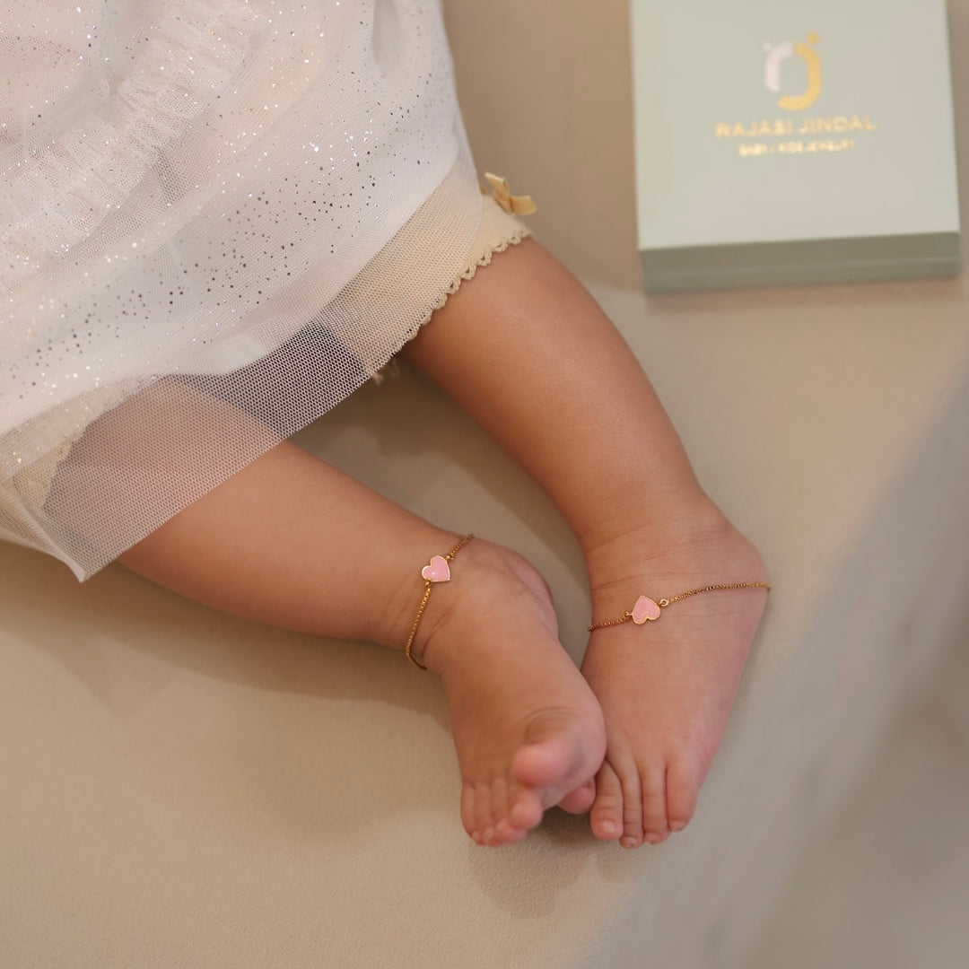 Heart Silver Payal PAIR