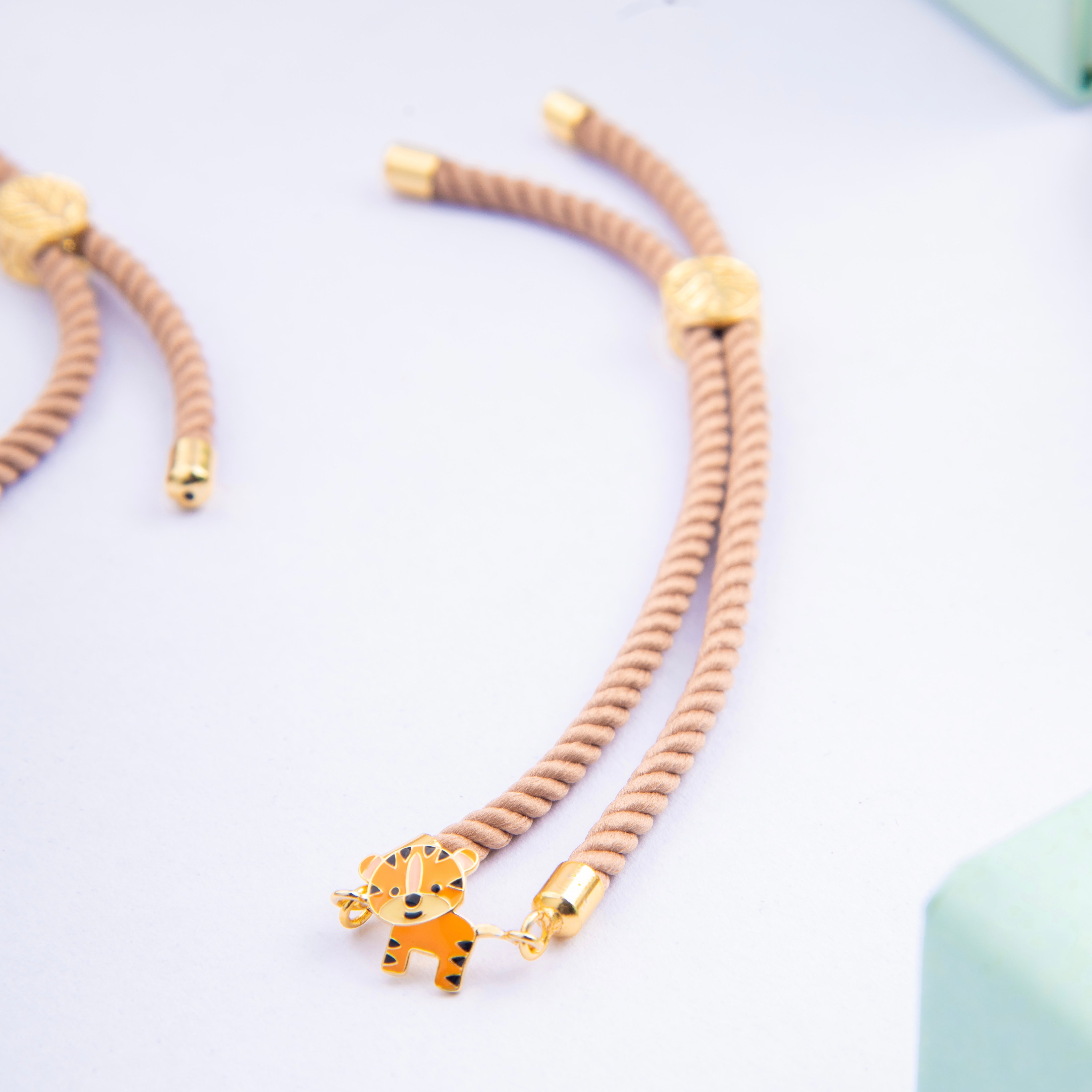 Tiger Silver Rakhi Bracelet