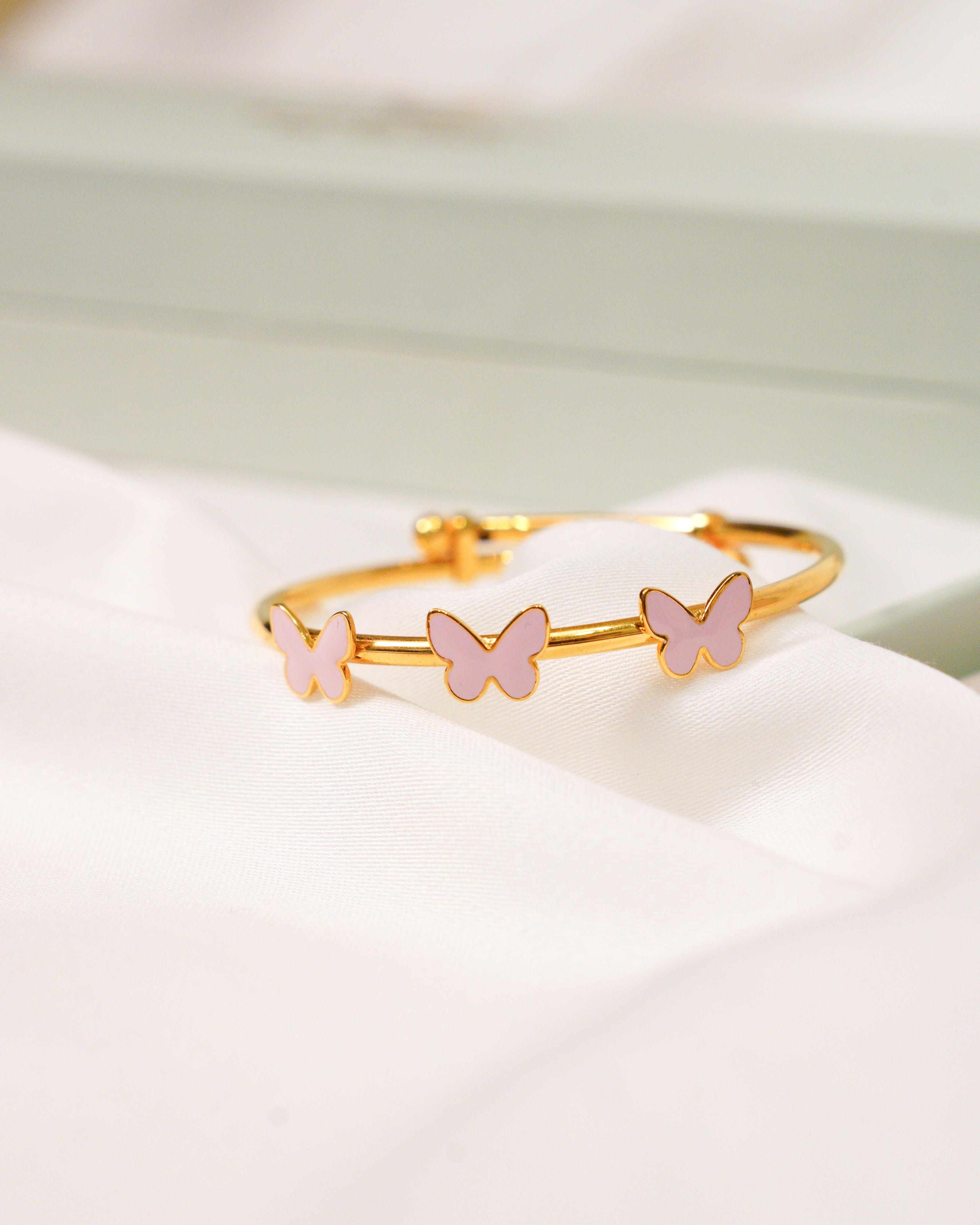 Butterfly Silver Adjustable Bangle for babies and kids — BIS Hallmarked 925 silver, by Rajasi Jindal