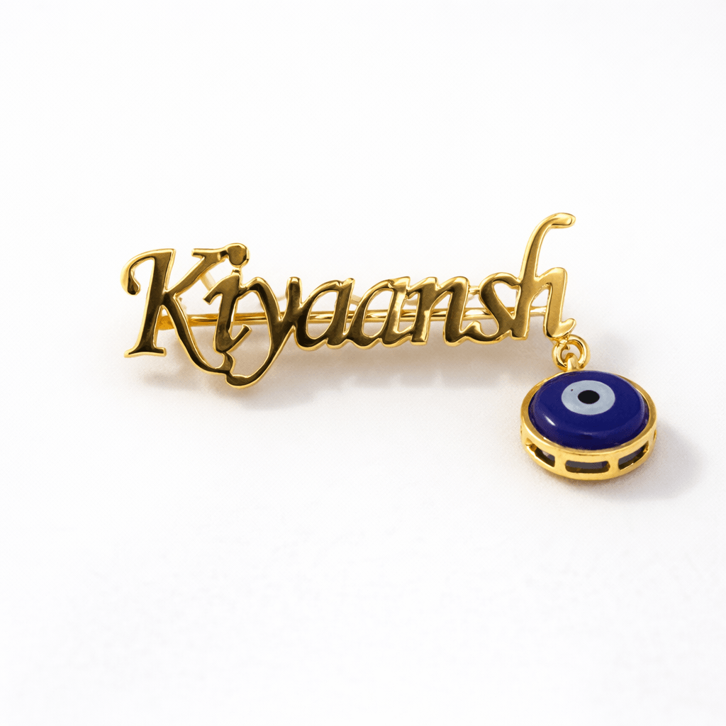 Name Evil Eye Brooch and Lapel Pin for kids — by Rajasi Jindal