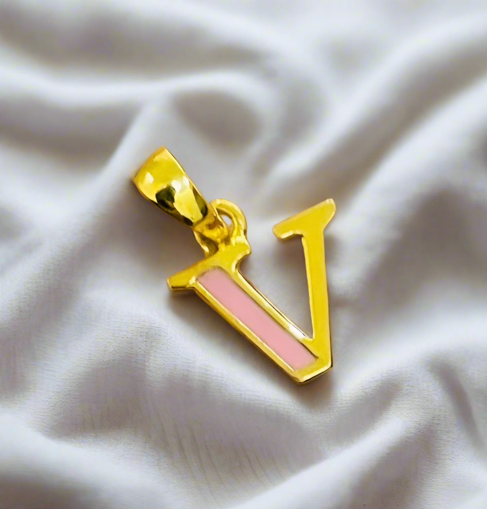 Pink Initial Pendant