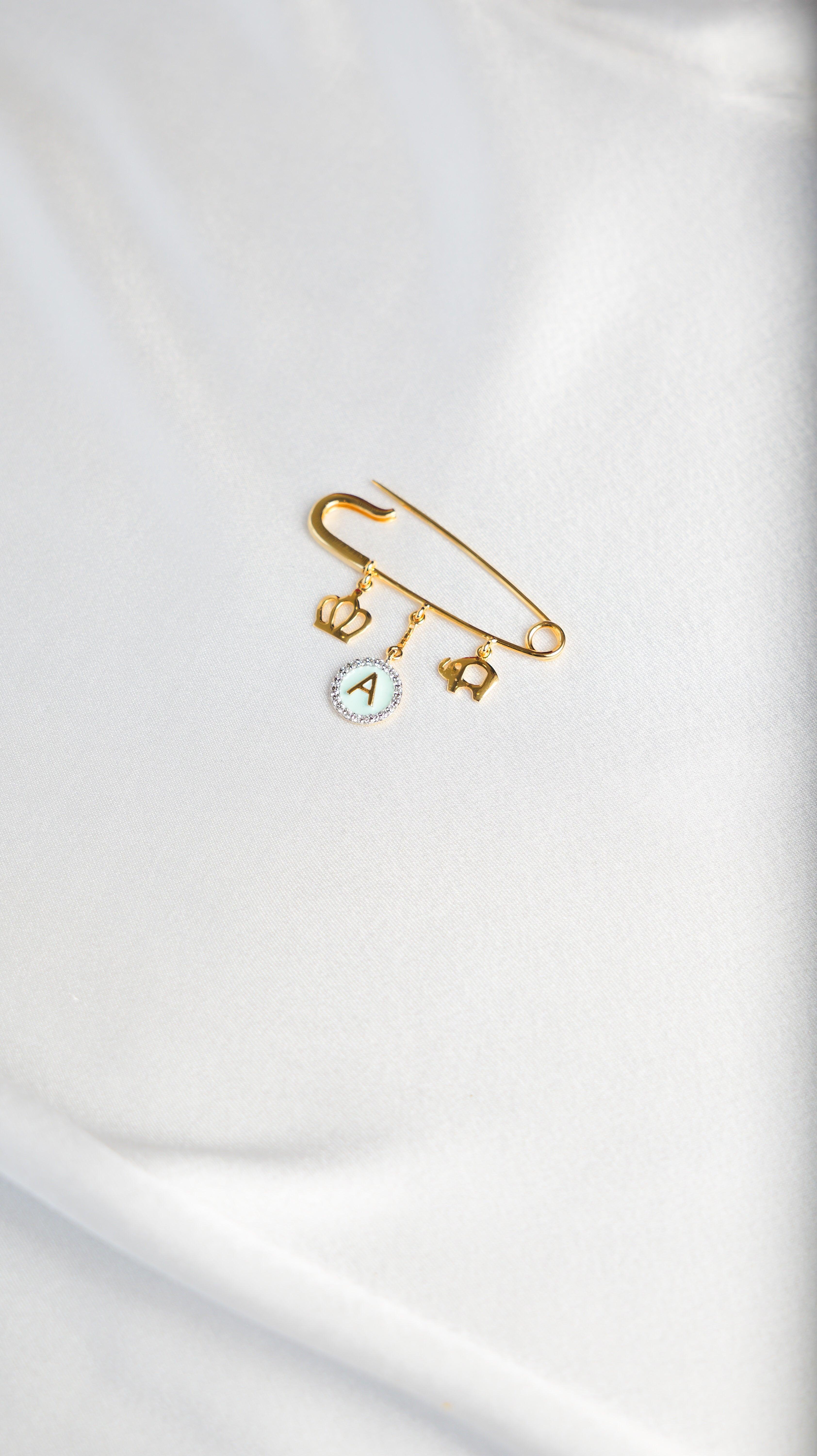 Elephant - Crown Lapel Pin