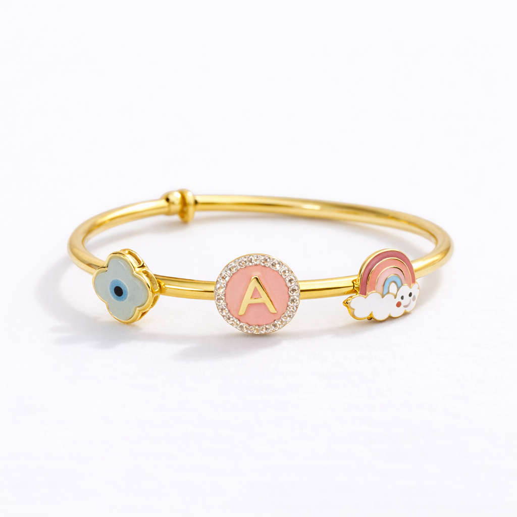 Evil Eye Rainbow Adjustable Bangle for babies and kids — BIS Hallmarked, by Rajasi Jindal