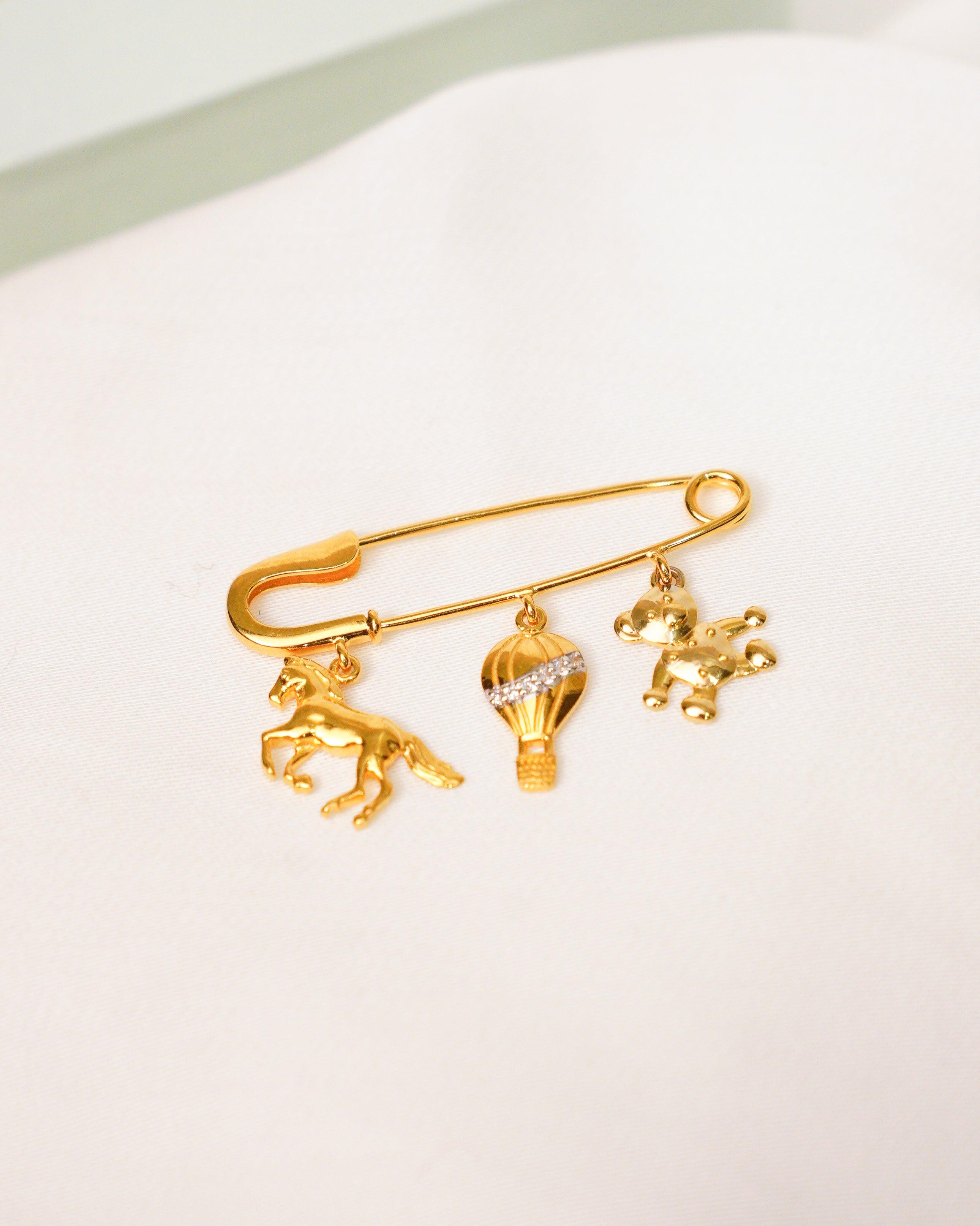 Royal Baby Lapel Pin, horse hot air balloon and teddy bear, for kids — by Rajasi Jindal
