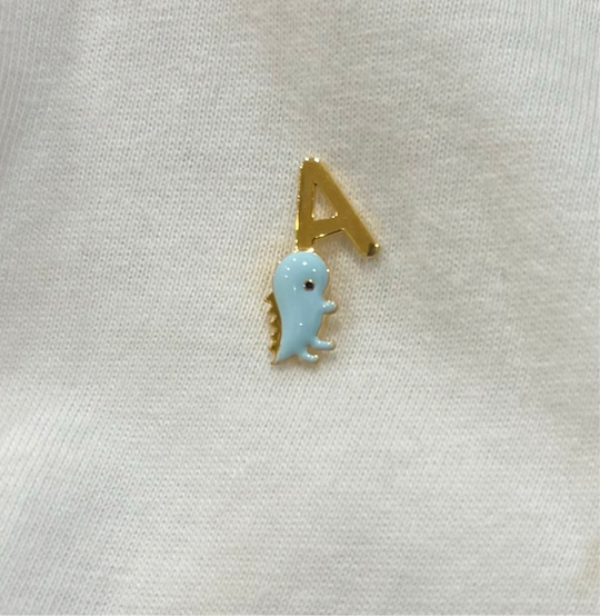 Initial dinasaur Brooch / Lapel Pin
