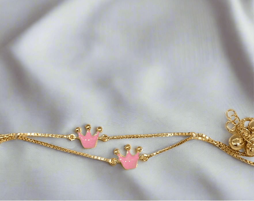 Crown Silver Payal pair for babies — BIS Hallmarked 925 silver anklets, by Rajasi Jindal