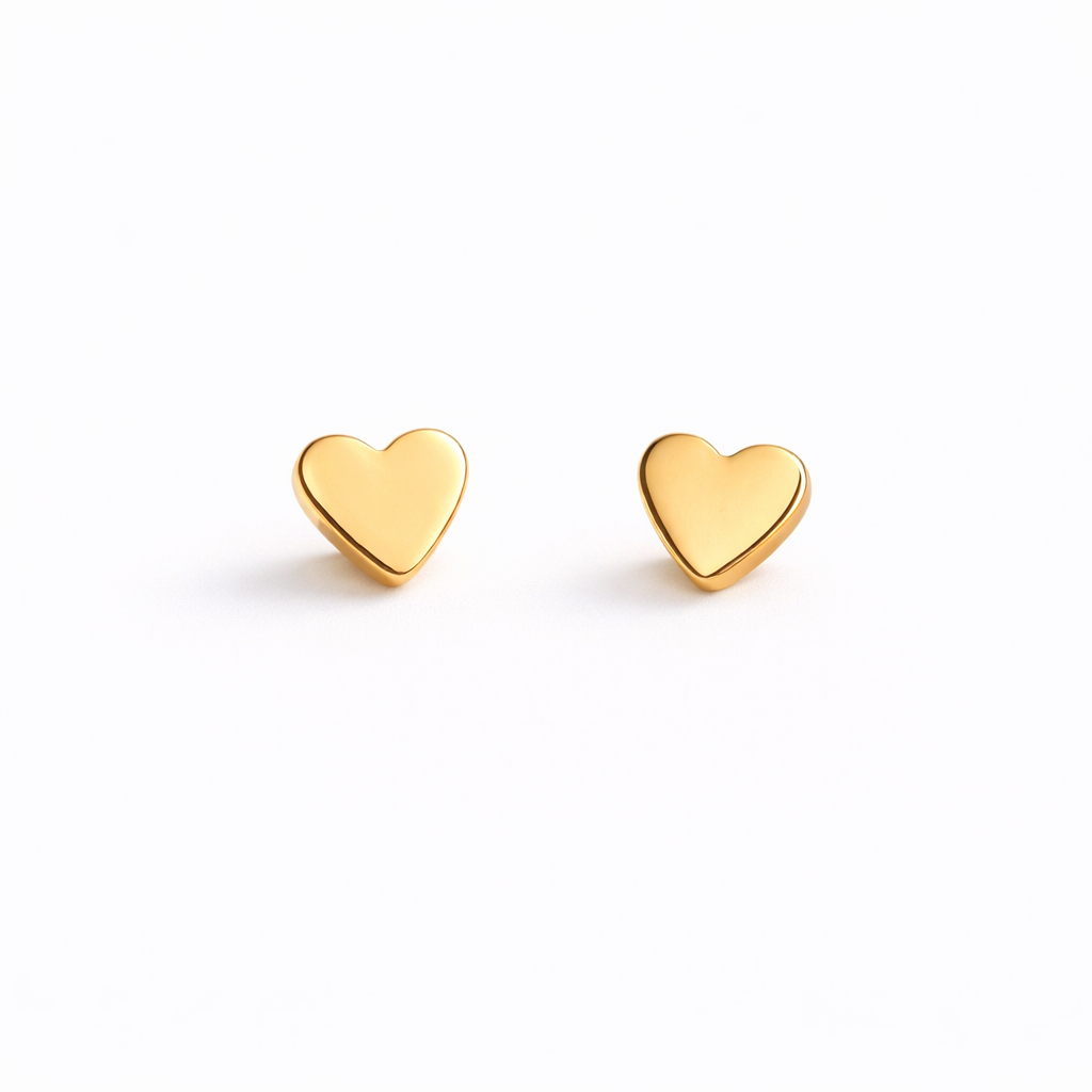 Heart Gold Earrings for babies and kids — BIS Hallmarked gold, by Rajasi Jindal