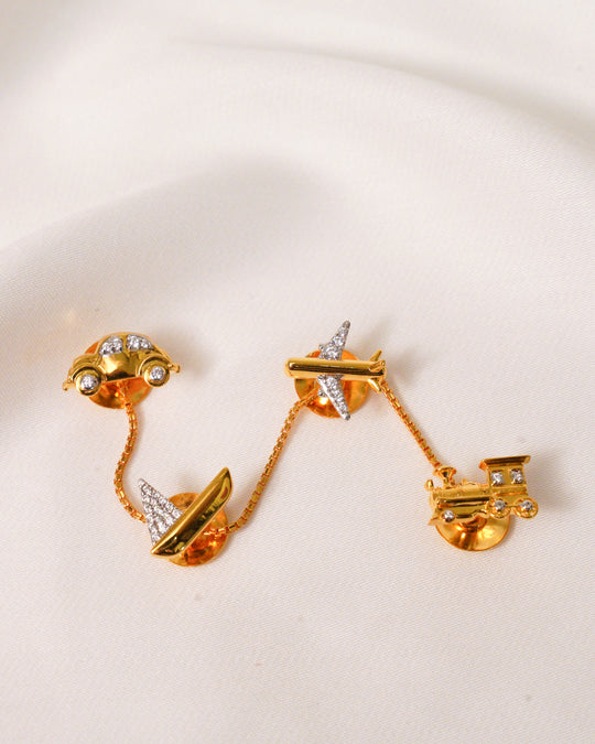 Studded Travel Collection Cufflinks / Kurta Buttons