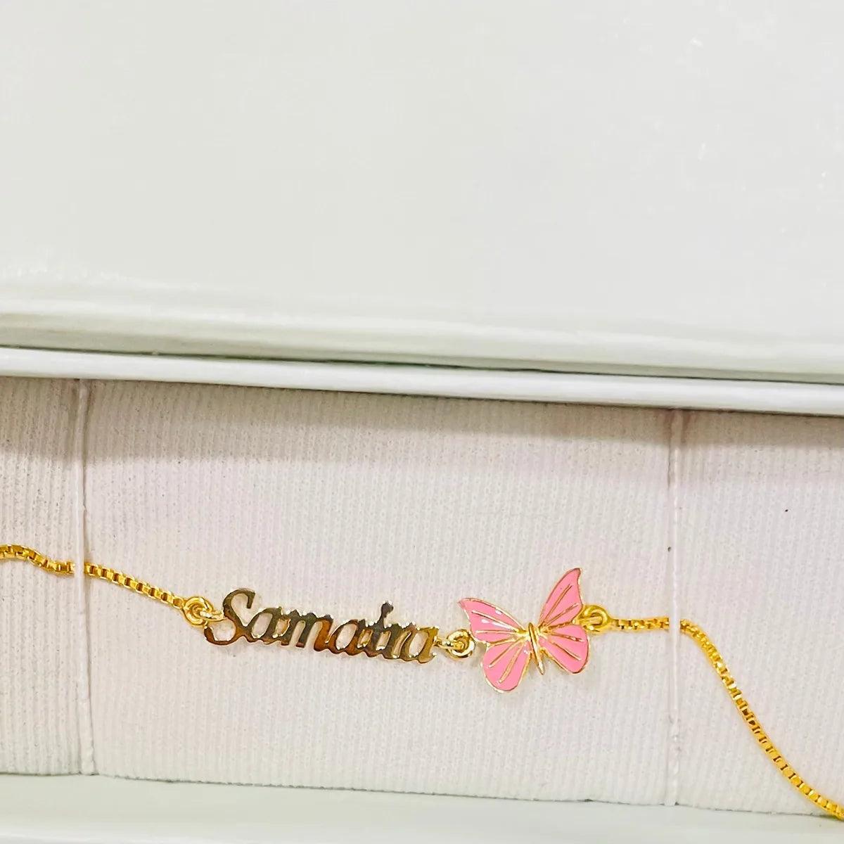 Name Customisation with Butterfly Bracelet for babies — BIS Hallmarked, by Rajasi Jindal