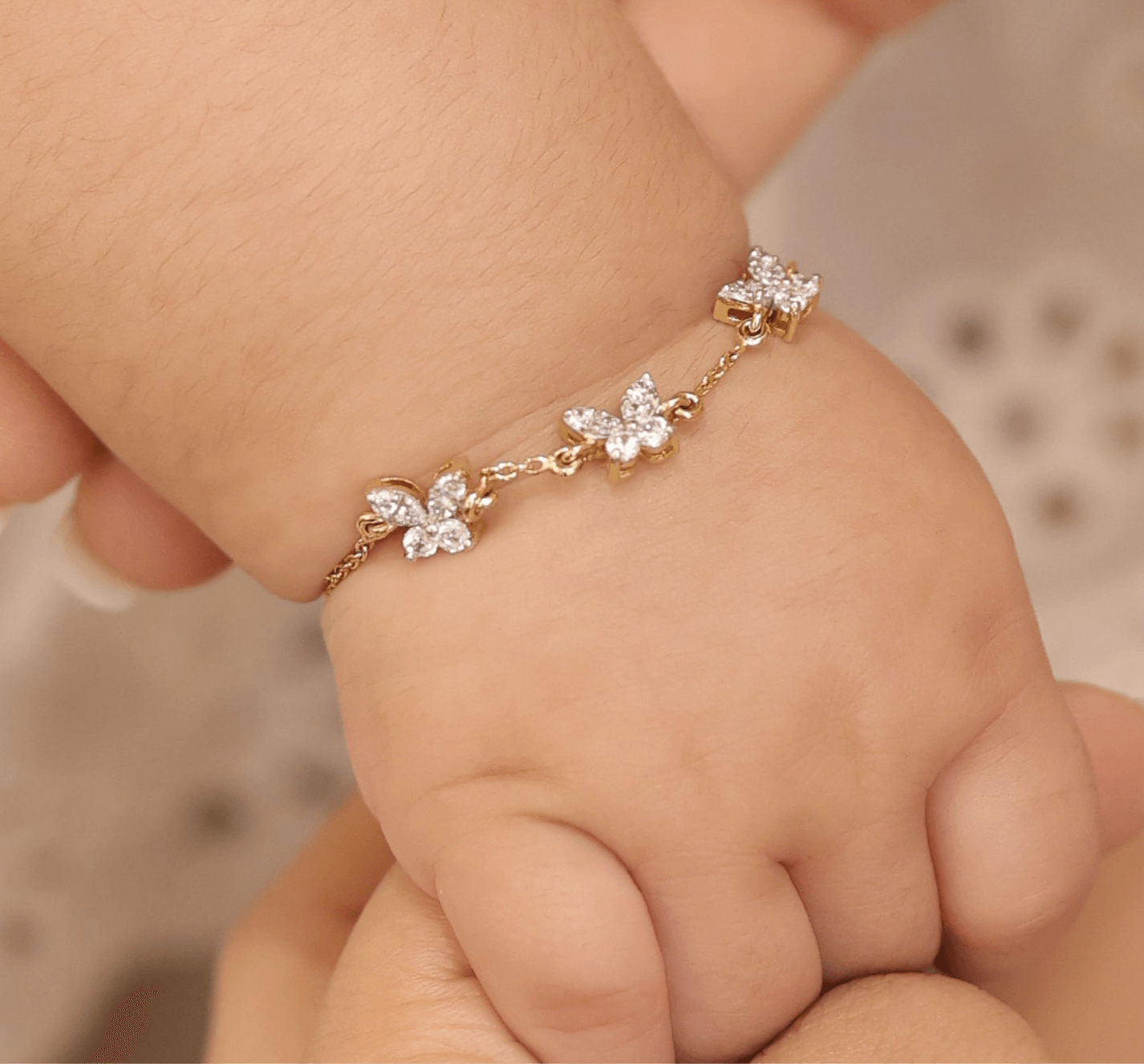 Diamond Butterfly Bracelet for kids — BIS Hallmarked, by Rajasi Jindal