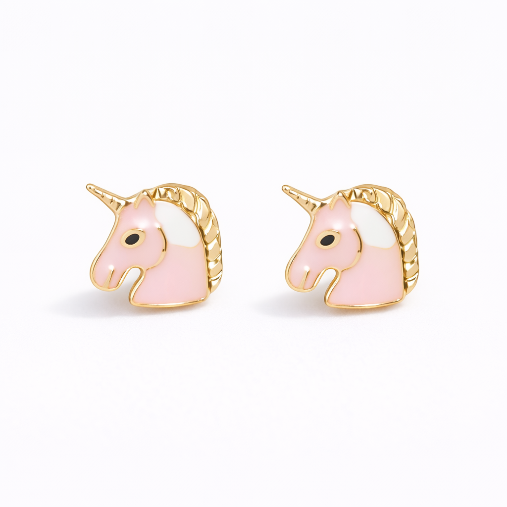 Unicorn Gold Earrings for babies and kids — BIS Hallmarked gold, by Rajasi Jindal