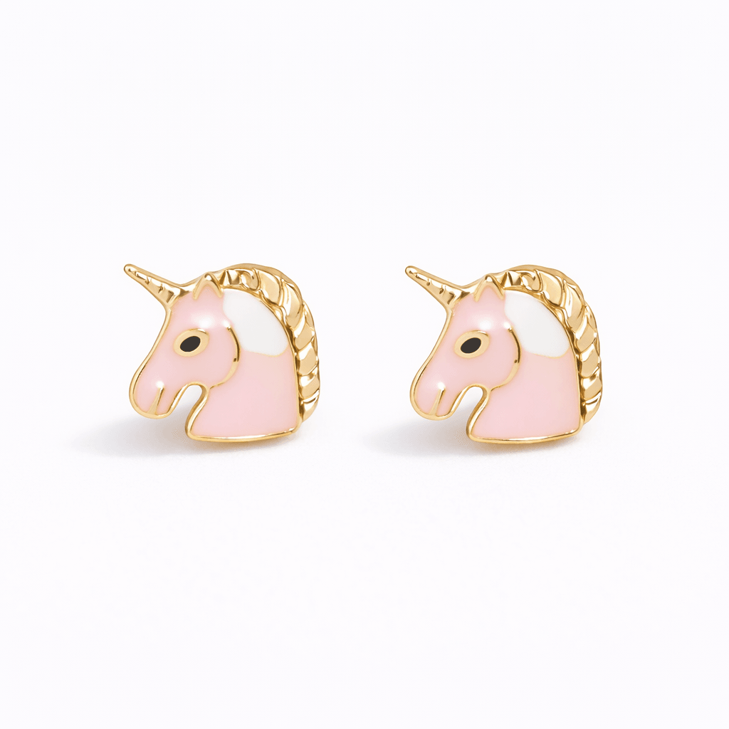 Unicorn Gold Earrings for babies and kids — BIS Hallmarked gold, by Rajasi Jindal