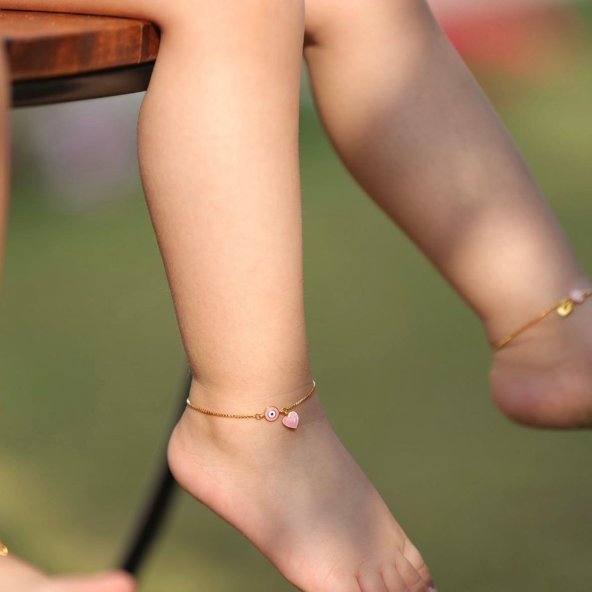 Heart Evil Eye Silver Payal pair for babies — BIS Hallmarked 925 silver anklets, by Rajasi Jindal
