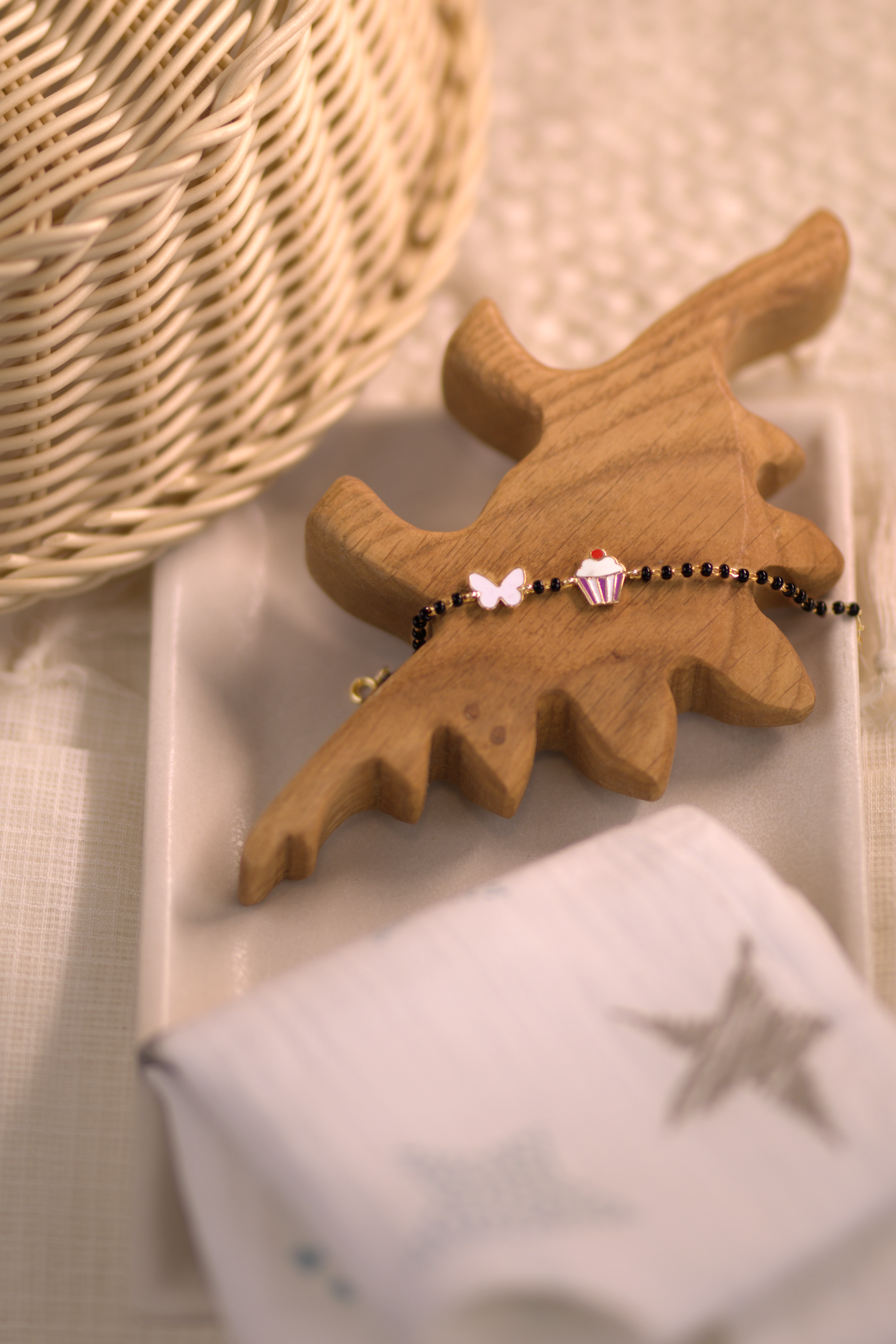 Butterfly Cupcake Gold Nazariya for babies — BIS Hallmarked gold evil eye, by Rajasi Jindal
