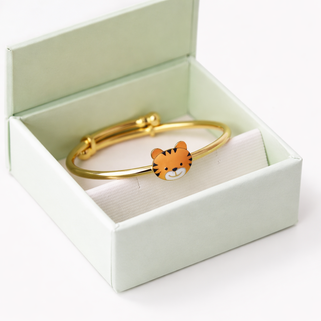 Cub Gold Adjustable Bangle for babies and kids — BIS Hallmarked gold, by Rajasi Jindal