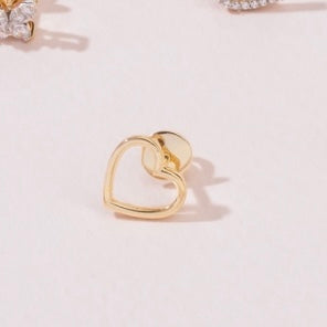 Heart Line Gold Earrings