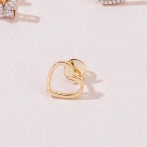 Heart Line Gold Earrings for babies and kids — BIS Hallmarked gold, by Rajasi Jindal