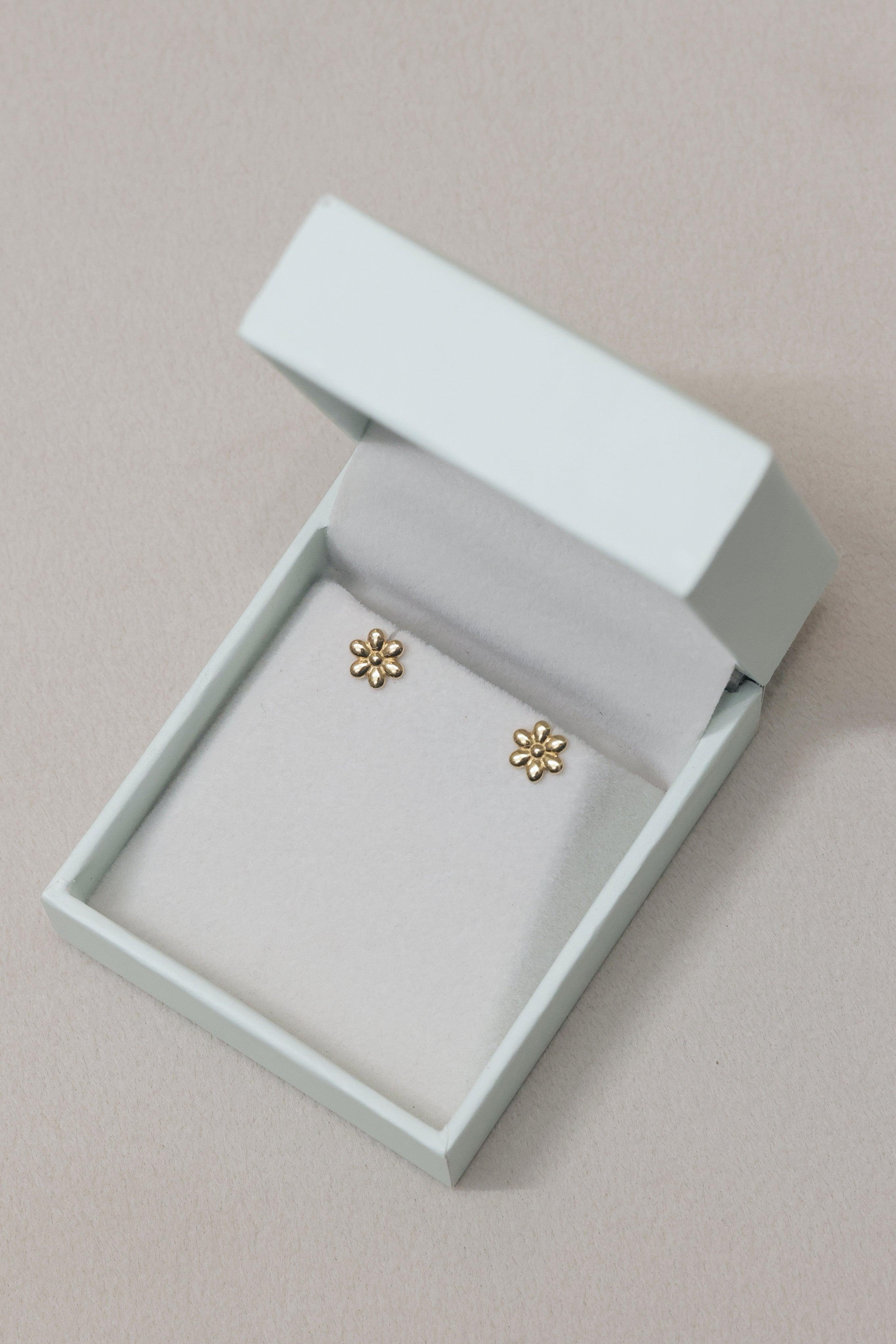 Gold Flower Earrings for babies and kids — BIS Hallmarked gold, by Rajasi Jindal