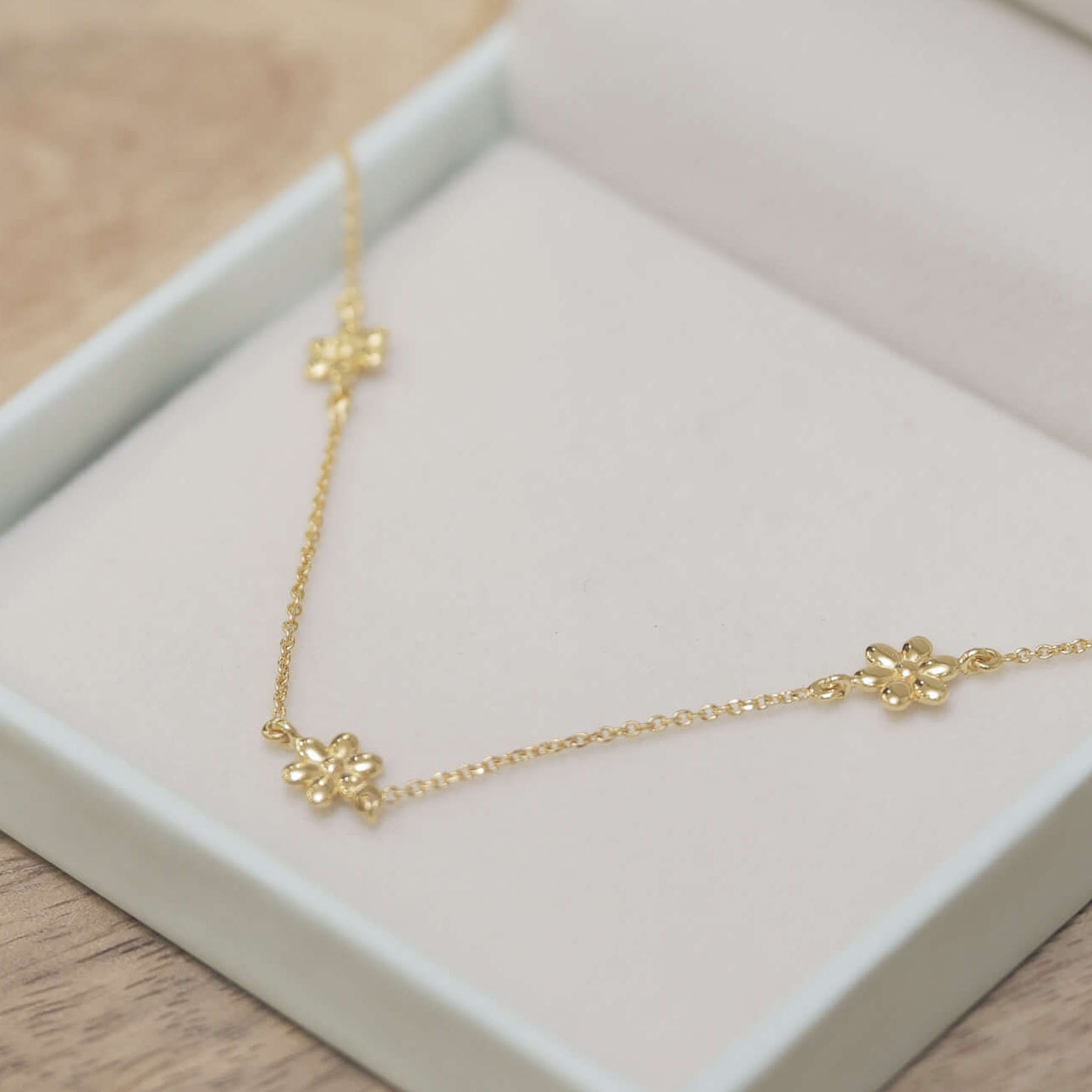 3 Motif Gold Flower Necklace for kids — BIS Hallmarked gold, by Rajasi Jindal