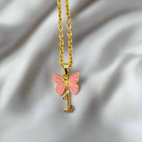 Butterfly Initial Pendant