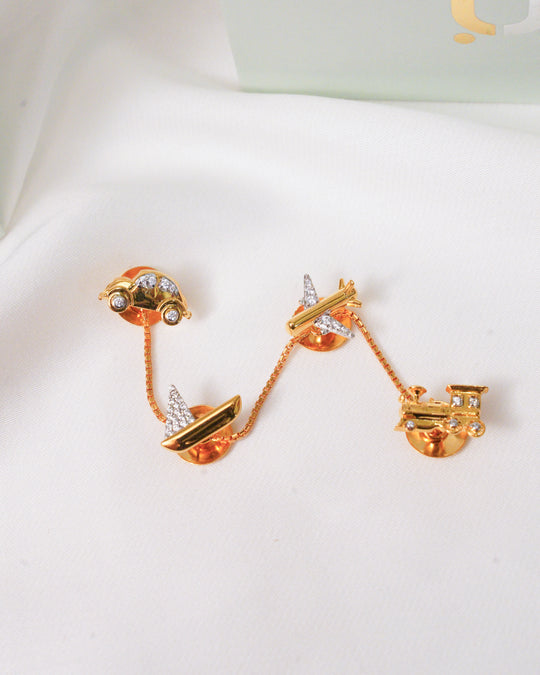 Studded Travel Collection Cufflinks / Kurta Buttons