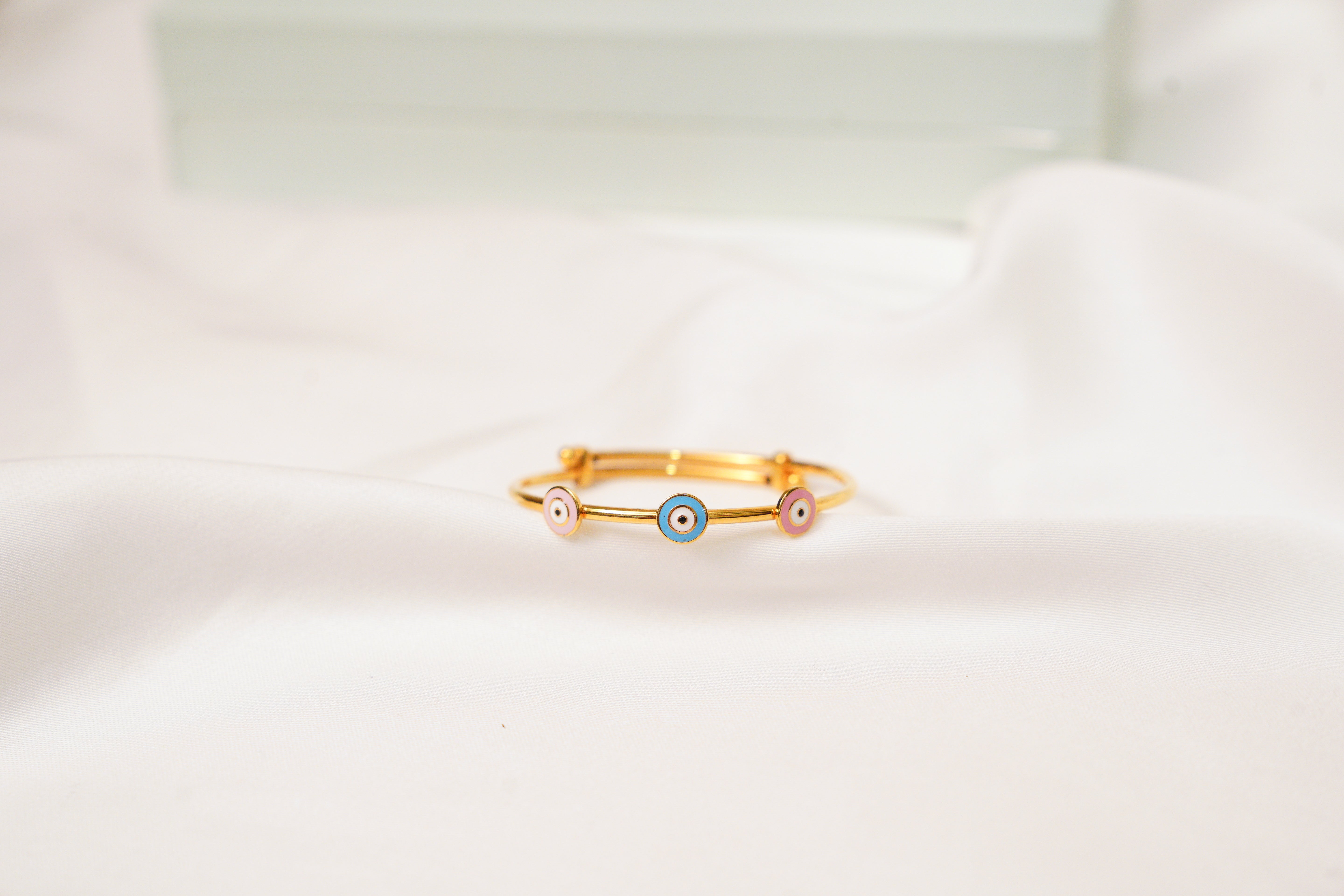 Evil Eye Silver Adjustable Bangle