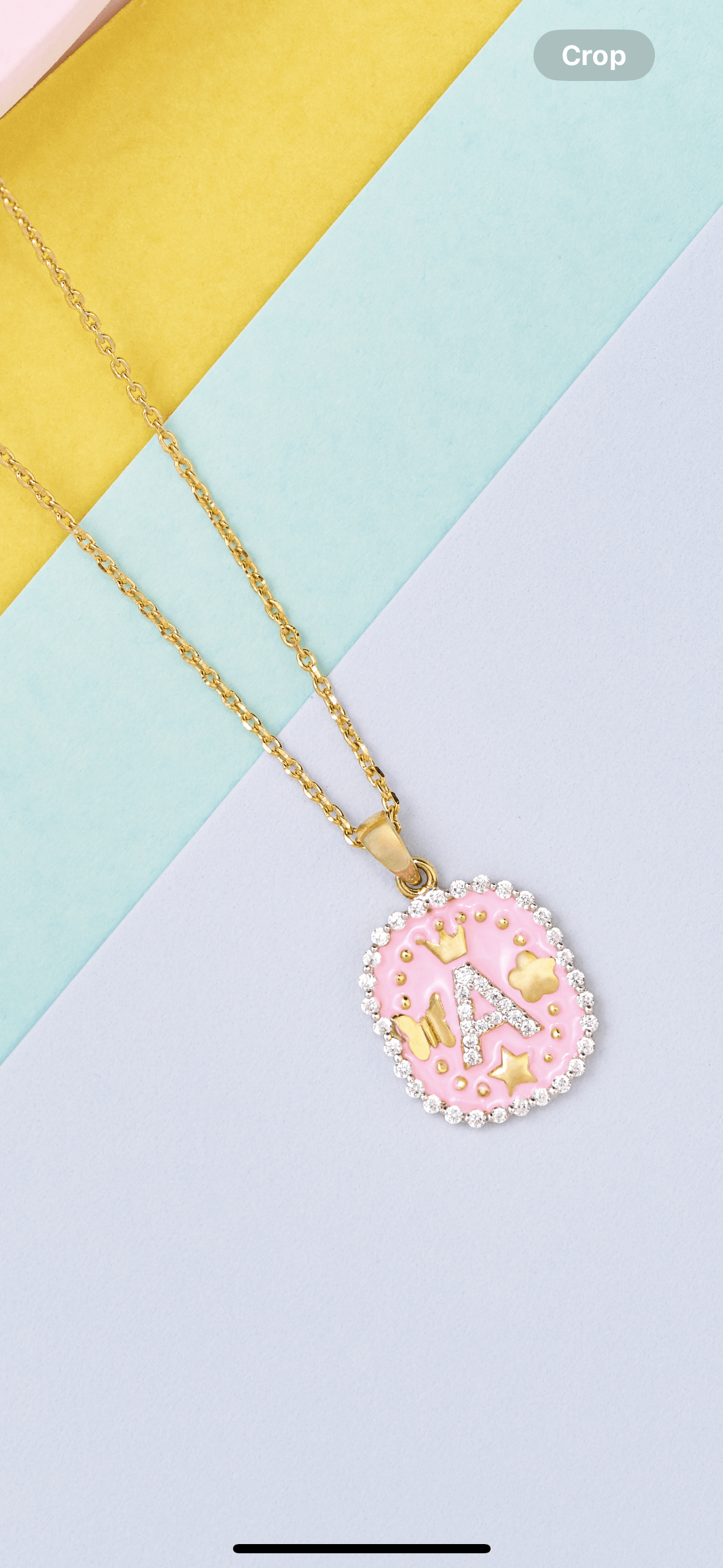 Pink Crowned Initial Silver Pendant for kids — BIS Hallmarked 925 silver, by Rajasi Jindal