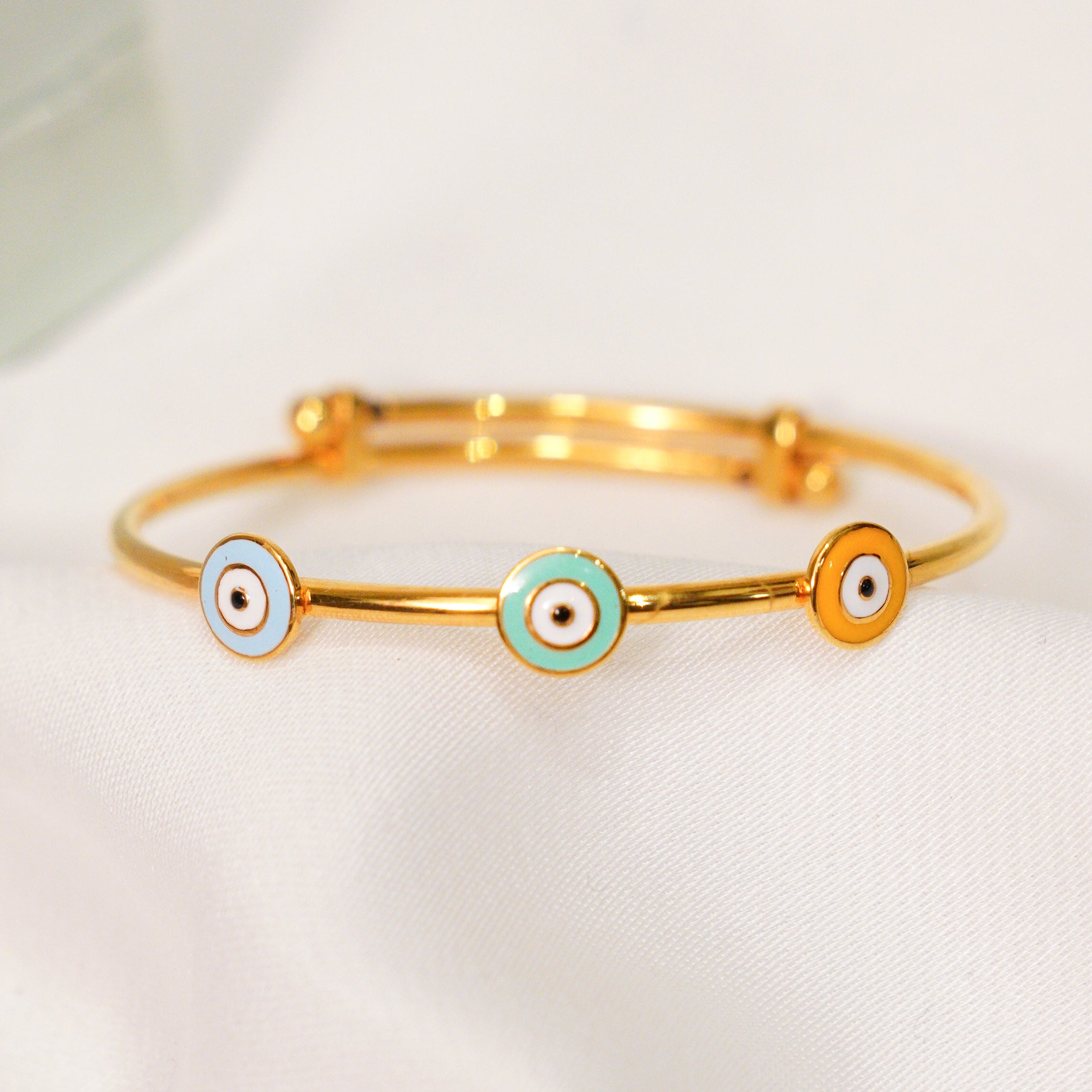 Evil Eye Silver Adjustable Bangle for babies and kids — BIS Hallmarked 925 silver, by Rajasi Jindal