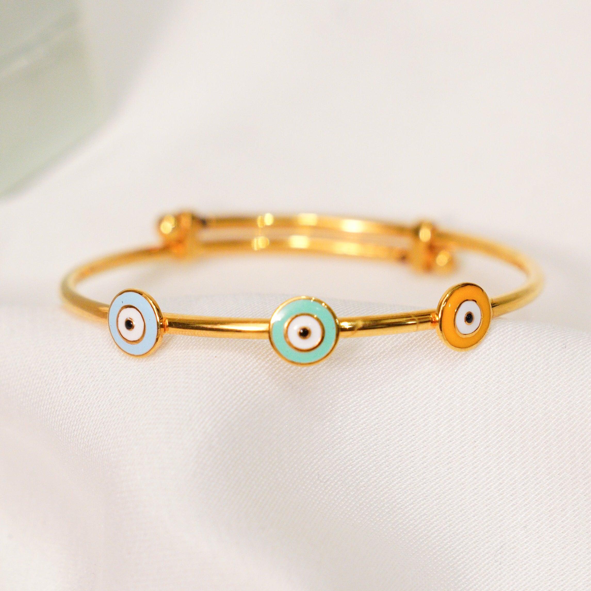 Evil Eye Silver Adjustable Bangle for babies and kids — BIS Hallmarked 925 silver, by Rajasi Jindal