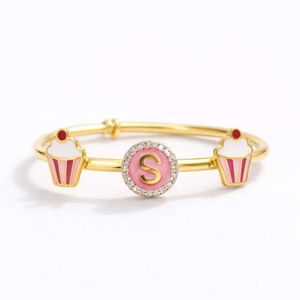 Cupcake Girl Adjustable Bangle for babies and kids — BIS Hallmarked, by Rajasi Jindal
