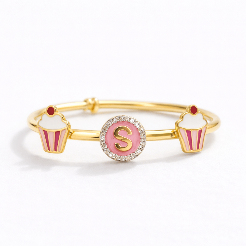 Cupcake Girl Adjustable Bangle for babies and kids — BIS Hallmarked, by Rajasi Jindal