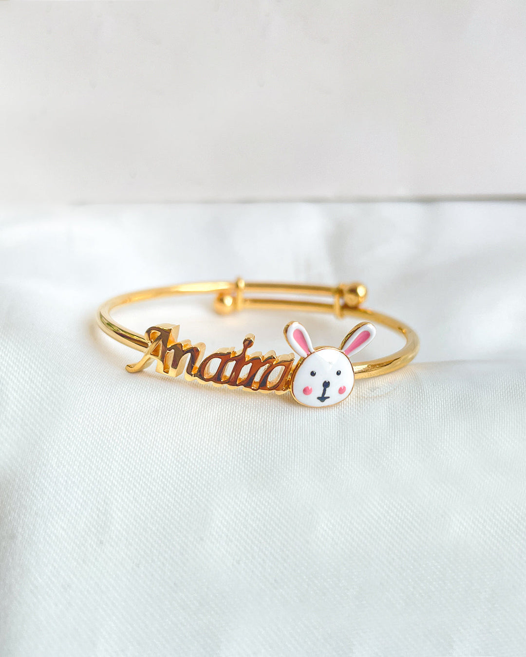 Name Bunny Silver Adjustable Bangle