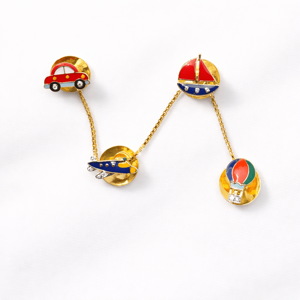 Studded Transport Collection Cufflinks and Kurta Buttons for kids — by Rajasi Jindal