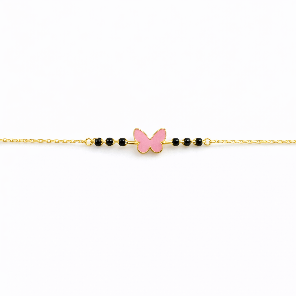 Butterfly Bracelet Nazariya for babies — BIS Hallmarked evil eye nazariya, by Rajasi Jindal