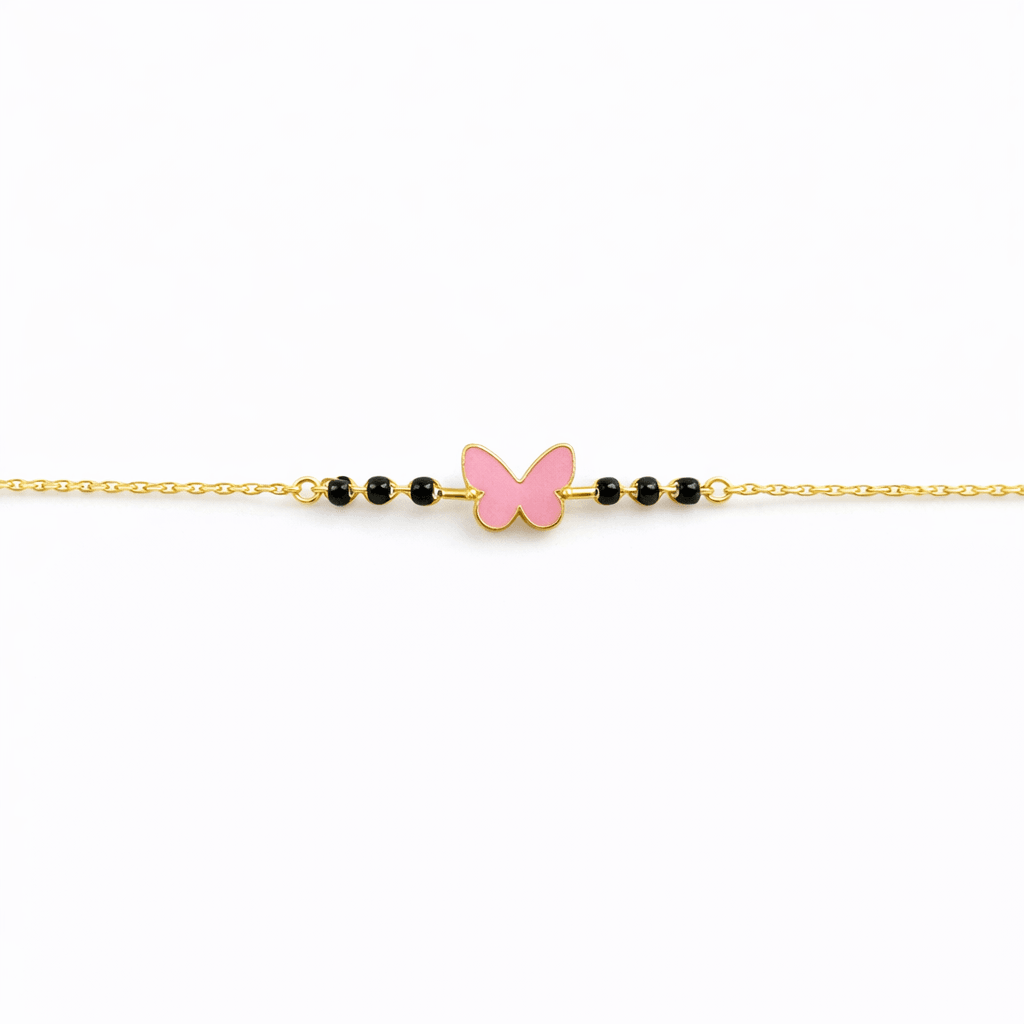 Butterfly Bracelet Nazariya for babies — BIS Hallmarked evil eye nazariya, by Rajasi Jindal