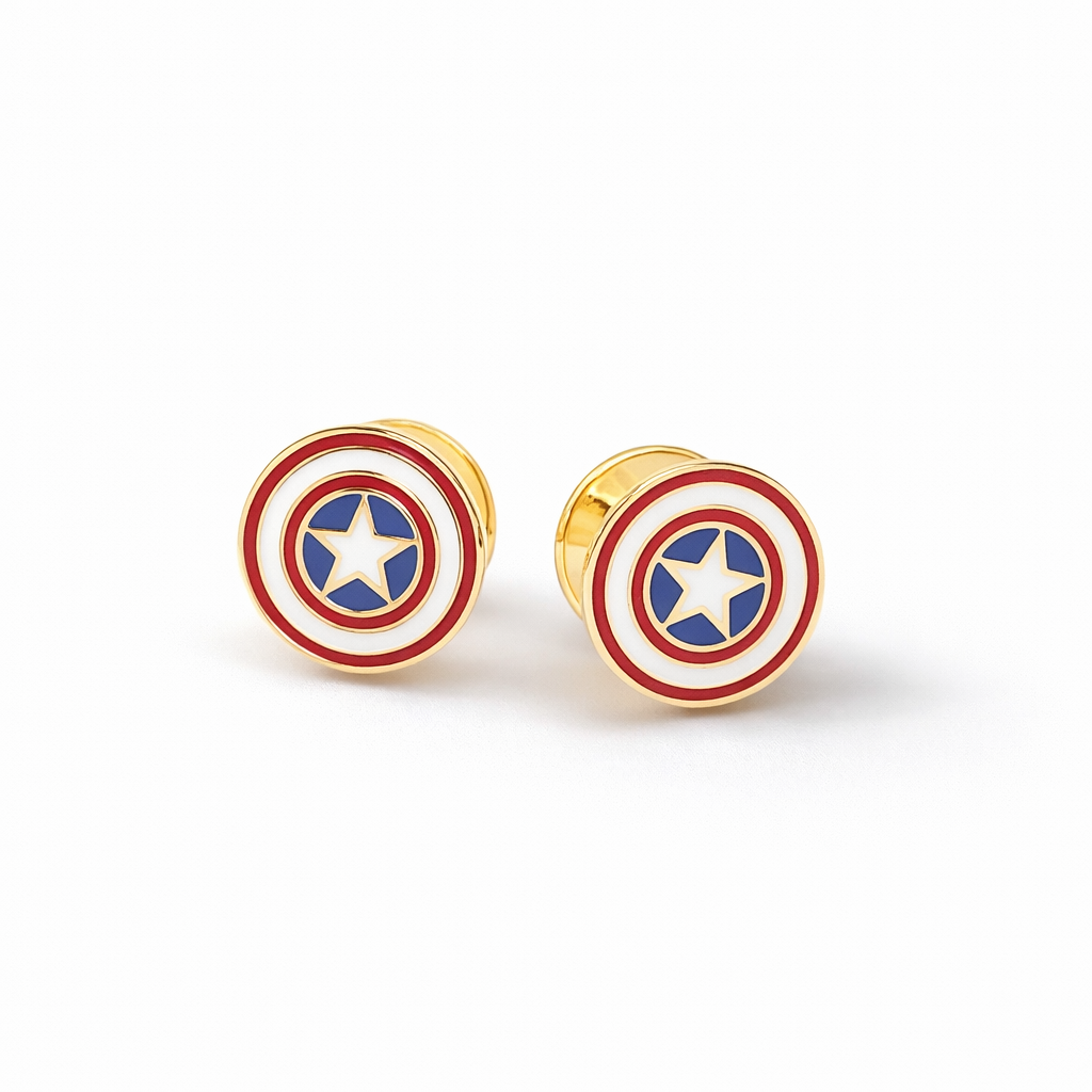 Captain America Cufflinks and Kurta Buttons for kids — by Rajasi Jindal