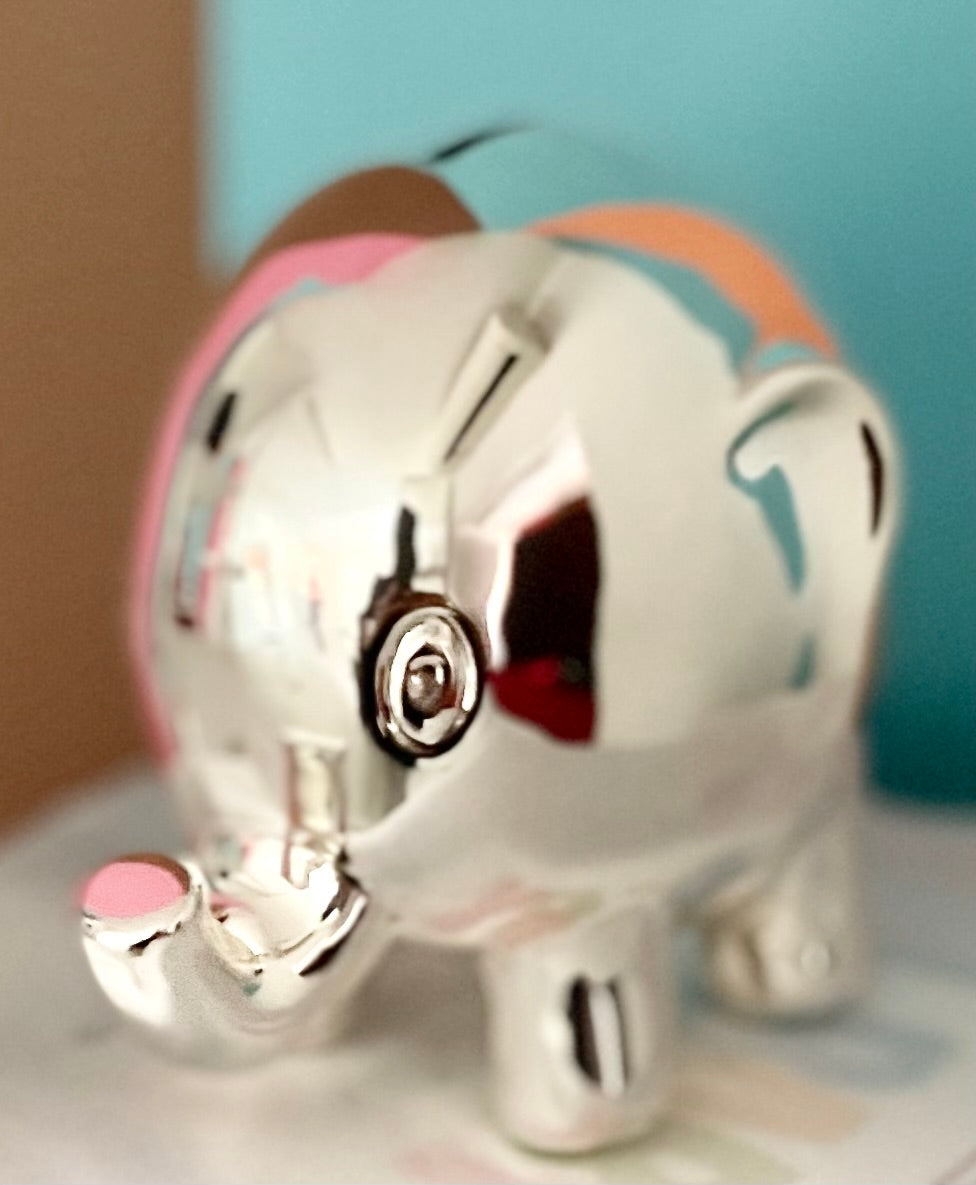 Silver Plated Happy Bank- Elephant - Main Image