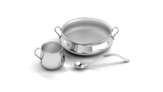 Silver Dinner Set for Baby and Child - Classic Feeding Set