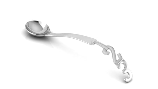 Silver Dinner Set for Baby and Child - 123 Numbers Feeding Set